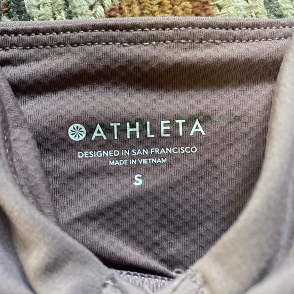 Athleta long line cinch front mauve yoga bra small - Picture 3 of 4